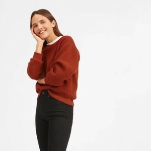 Everlane ReNew Fleece Sweater Rust Red Size XS